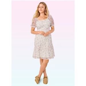 NWT Sugar & Jade Girls Tween XL 16/18 Cottagecore Lace Floral Dress White Daisy